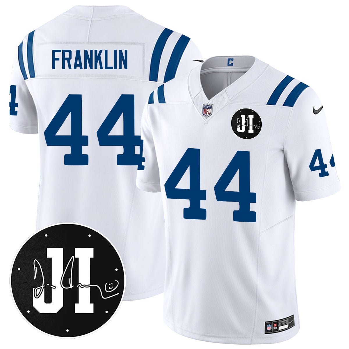 Men's Indianapolis Colts Limited 2025 Jersey - Memorial Patch for Jim Irsay - All Stitched