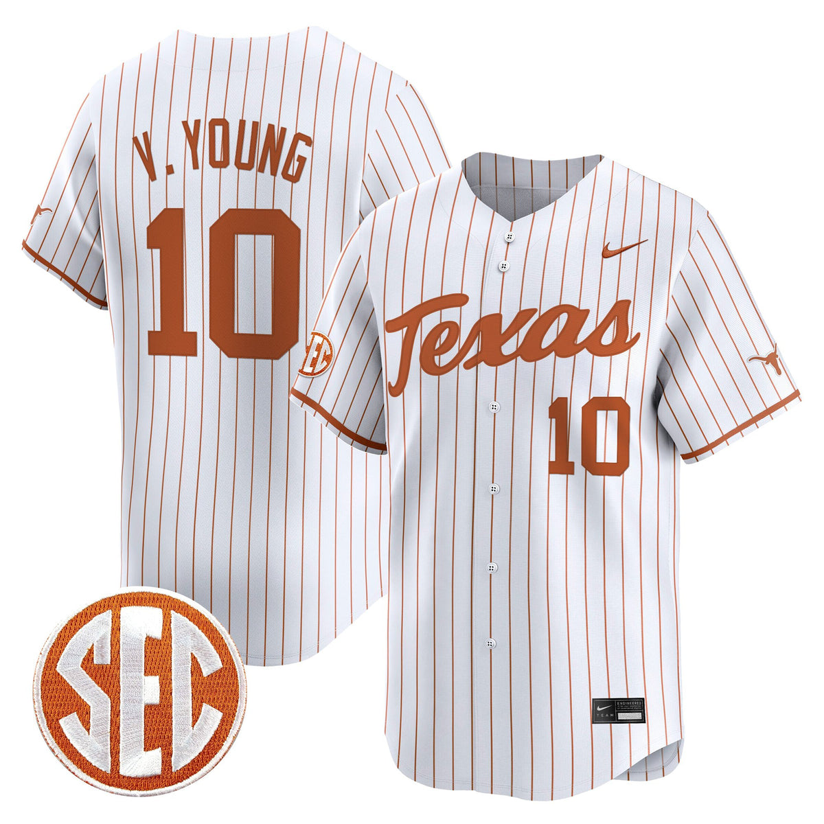 Men's Texas Longhorns 2025 Vapor Baseball Jersey - All Stitched