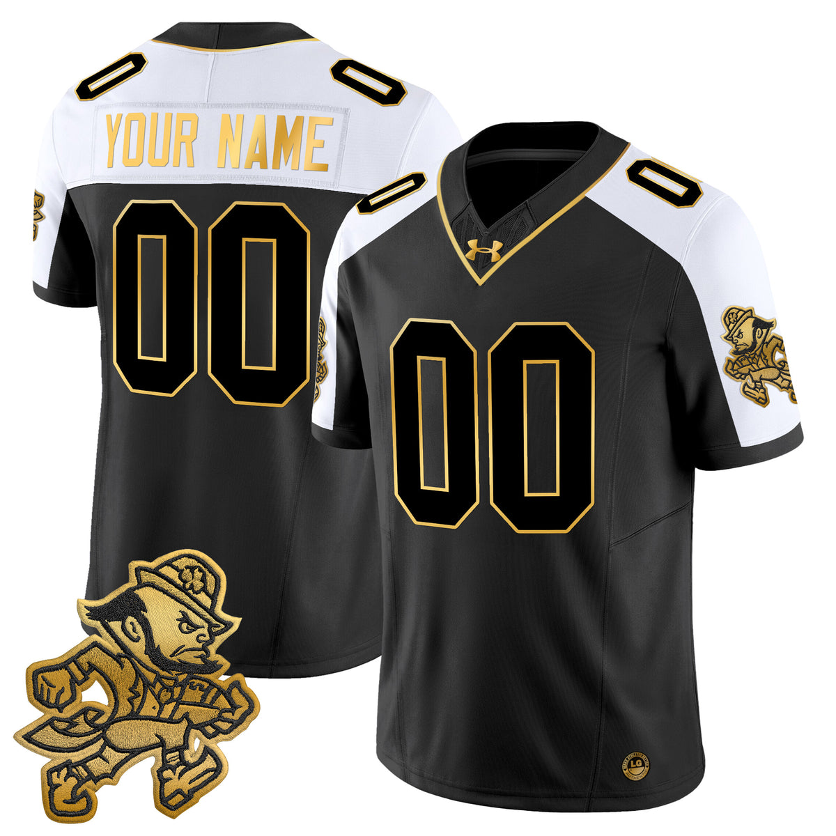 Notre Dame Fighting Irish 2025 'Gridiron Leprechaun Edition' Gold Vapor Limited Custom Jersey – All Stitched