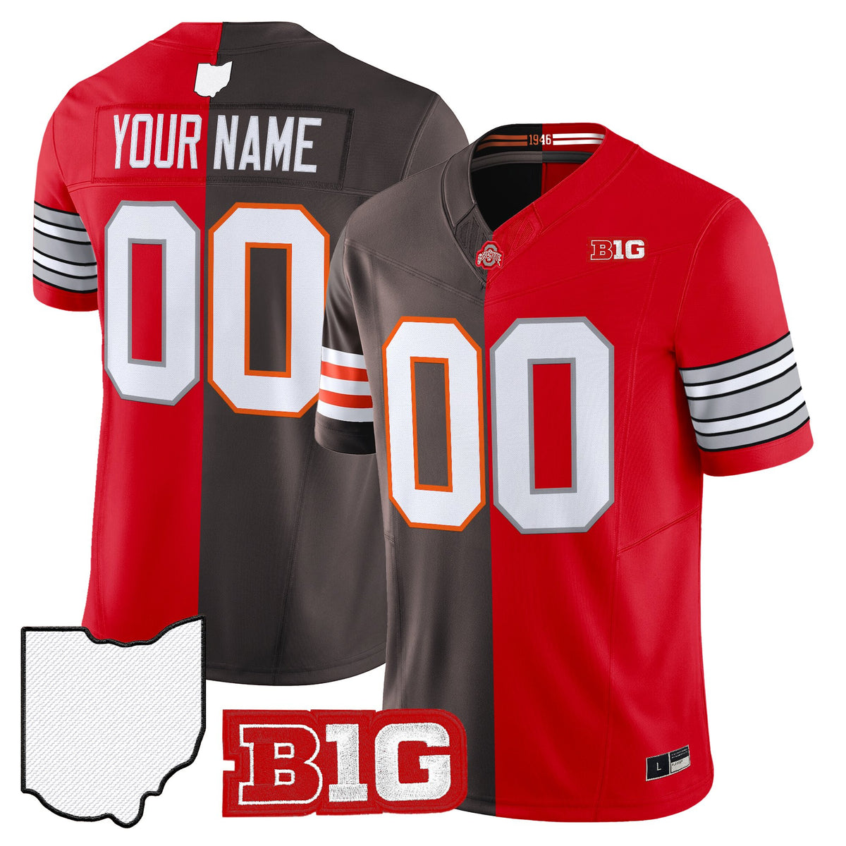 Browns & Bengals x College Football' Split Vapor Limited Custom Jersey - All Stitched