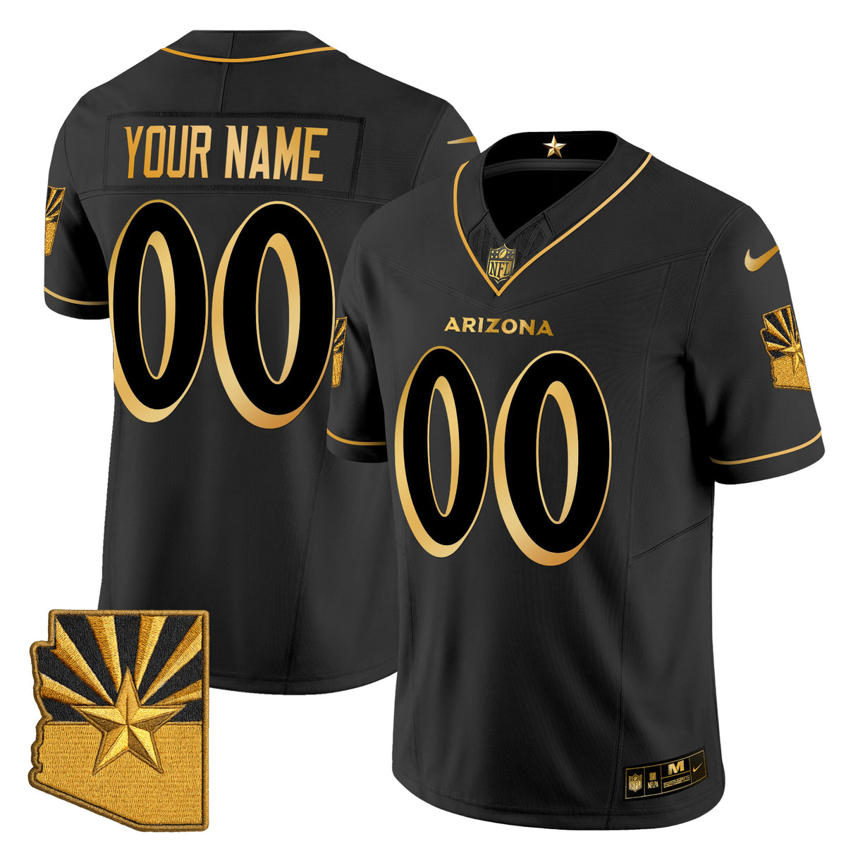 Arizona Cardinals 2025 "Rivalries" Gold Vapor Limited Custom Jersey - All Stitched