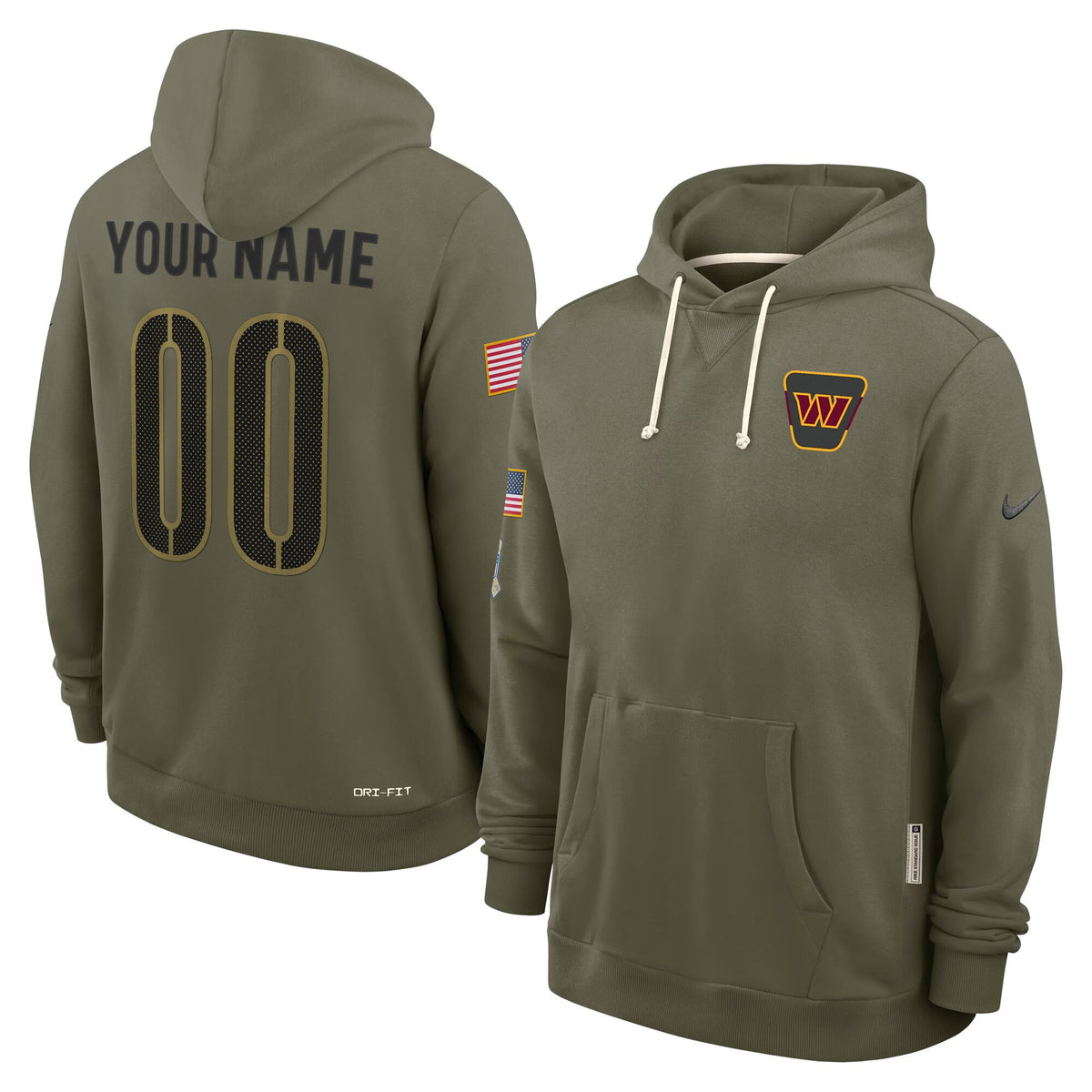 Washington Commanders 2025 Salute to Service Custom Pullover Hoodie - All Stitched