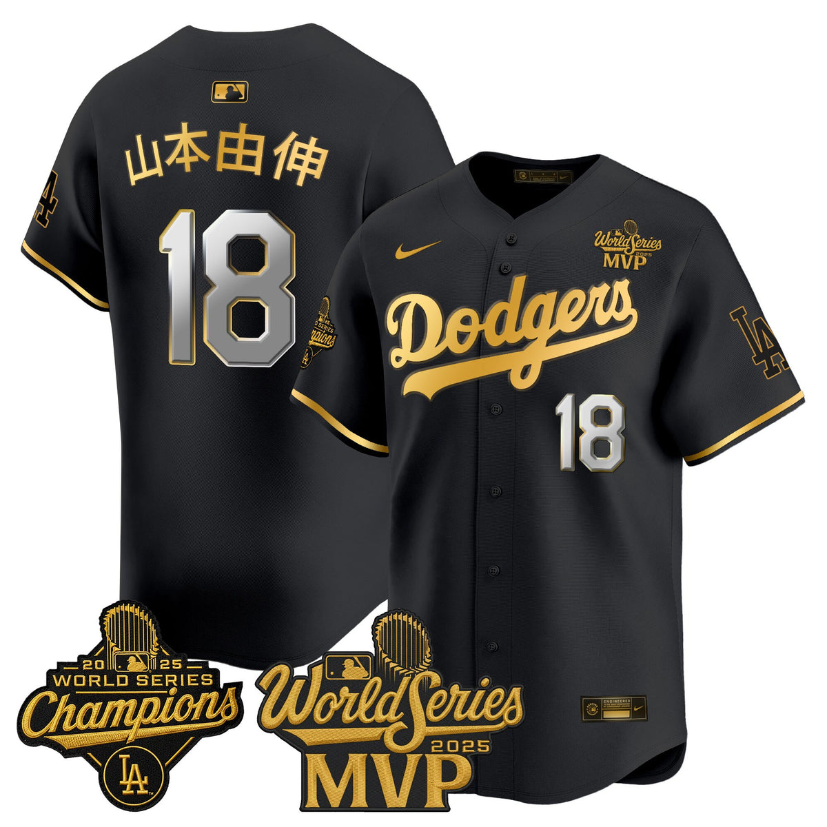 #18 Yoshinobu Yamamoto 2025 World Series MVP Vapor Premier Limited Jersey - All Stitched