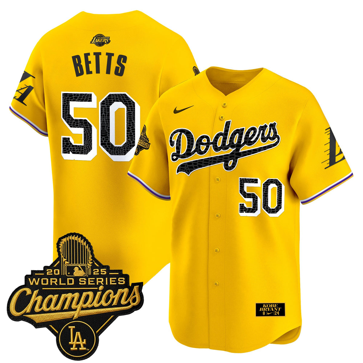 Men's Dodgers 2025 World Series Champions Mamba Vapor Premier Limited Jersey - All Stitched