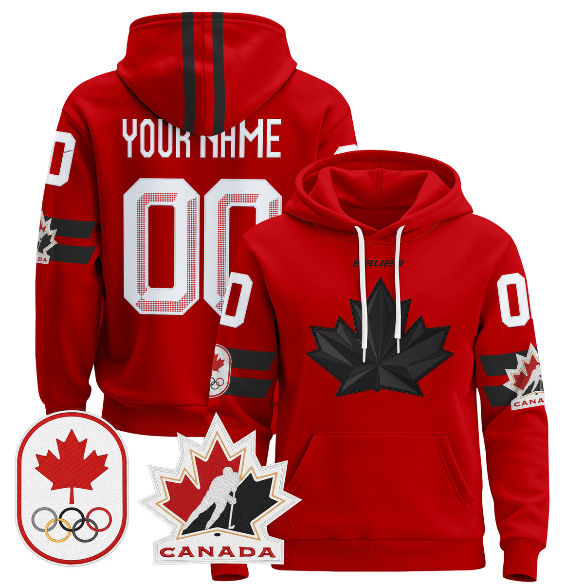 2026 Canada Olympic Custom Pullover Hoodie - All Stitched