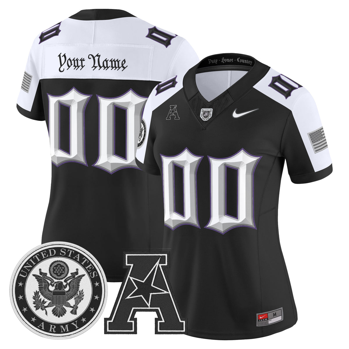 Army Black Knights Honoring 250 Years Of Service And Sacrifice Vapor Limited Custom Jersey - All Stitched