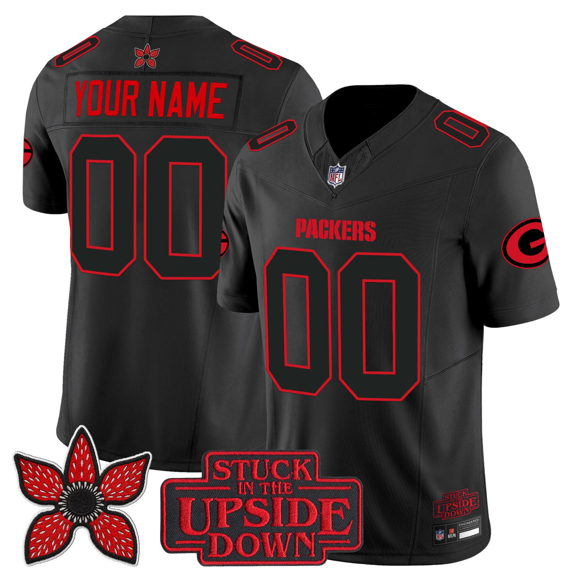 Green Bay Packers 'Stranger Things Edition' Vapor Limited Custom Jersey - All Stitched