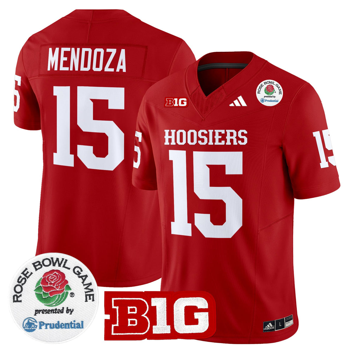 #15 Fernando Mendoza Indiana Hoosiers 2026 Rose Bowl Vapor Limited Jersey V2 - All Stitched