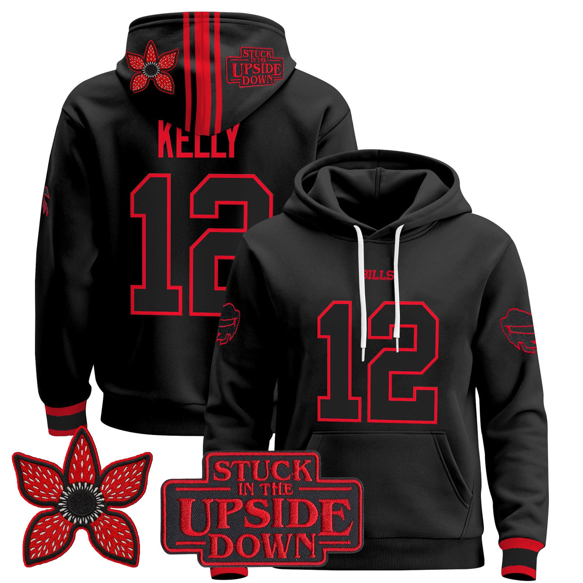 Buffalo Bills 'Stranger Things Edition' Premium Pullover Hoodie - All Stitched