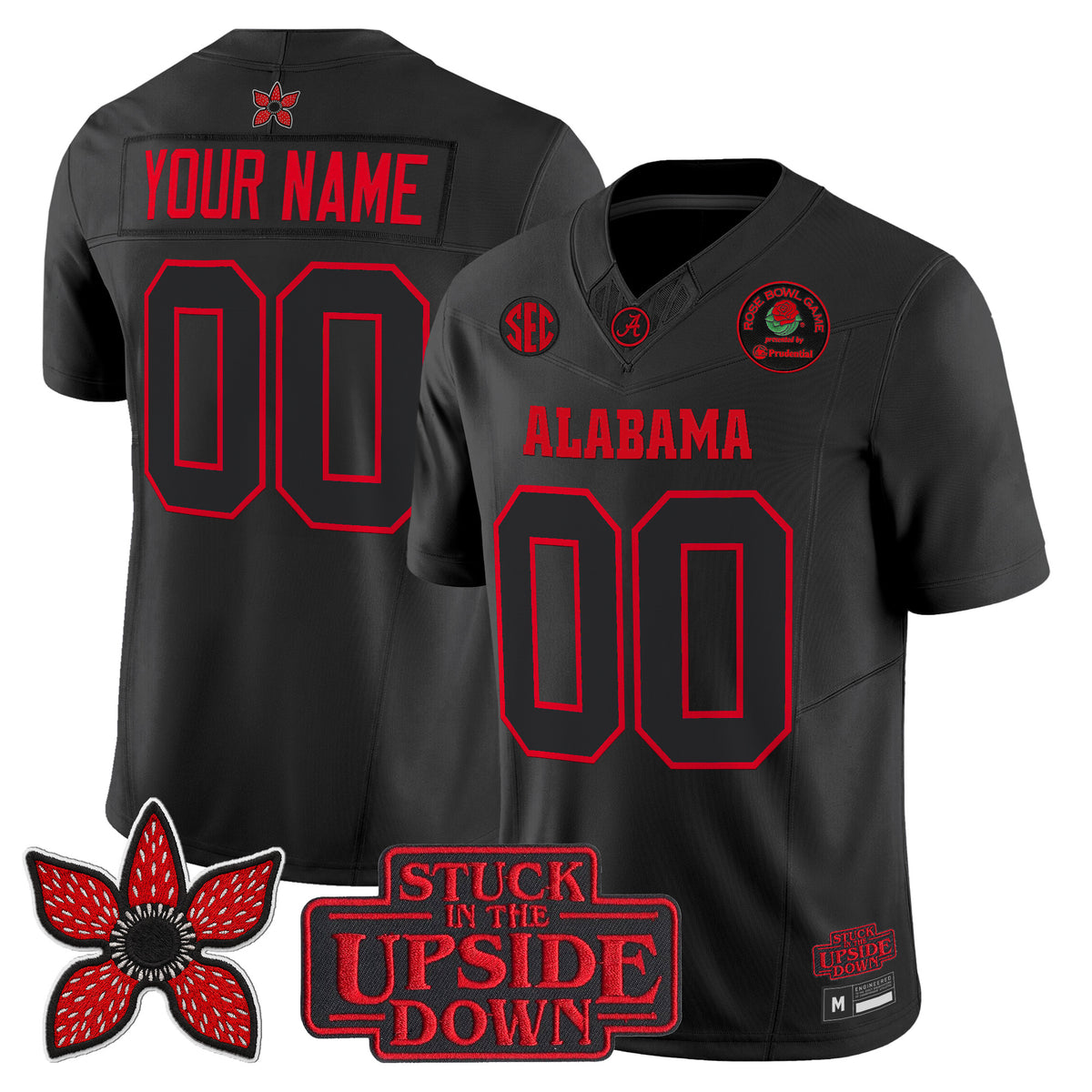 Alabama Crimson Tide 'Stranger Things Edition' Vapor Limited Custom Jersey - 2025 Rose Bowl Patch - All Stitched