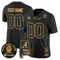 Alabama Crimson Tide 2025 Rose Bowl Gold Vapor Limited Custom Jersey - Alabama Map - All Stitched