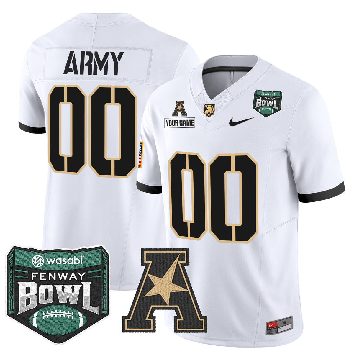 Army Black Knights 2025 Fenway Bowl Vapor Limited Custom Jersey - All Stitched