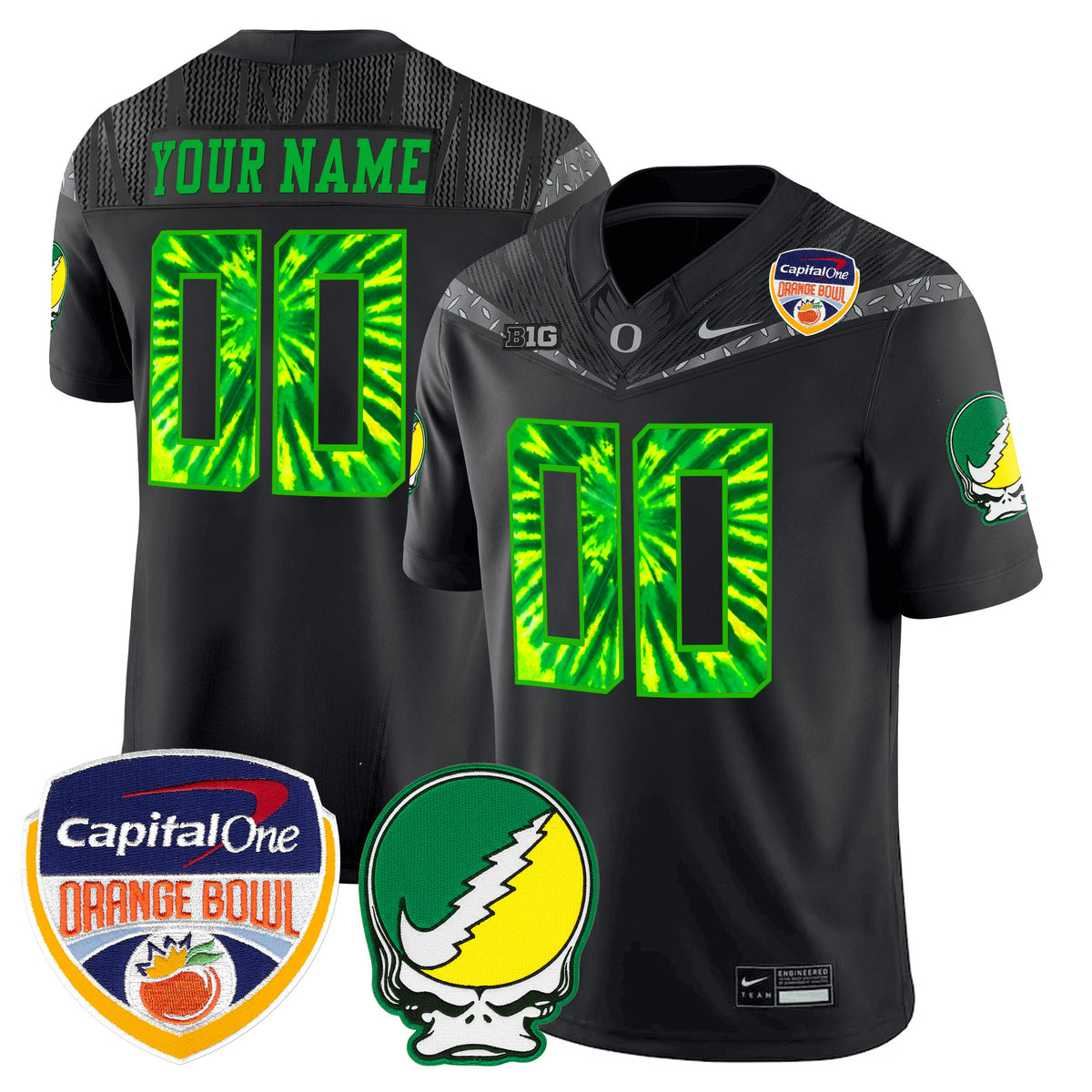 Oregon Ducks "Grateful Ducks" Vapor Limited Custom Jersey - 2025/26 Orange Bowl Patch - All Stitched