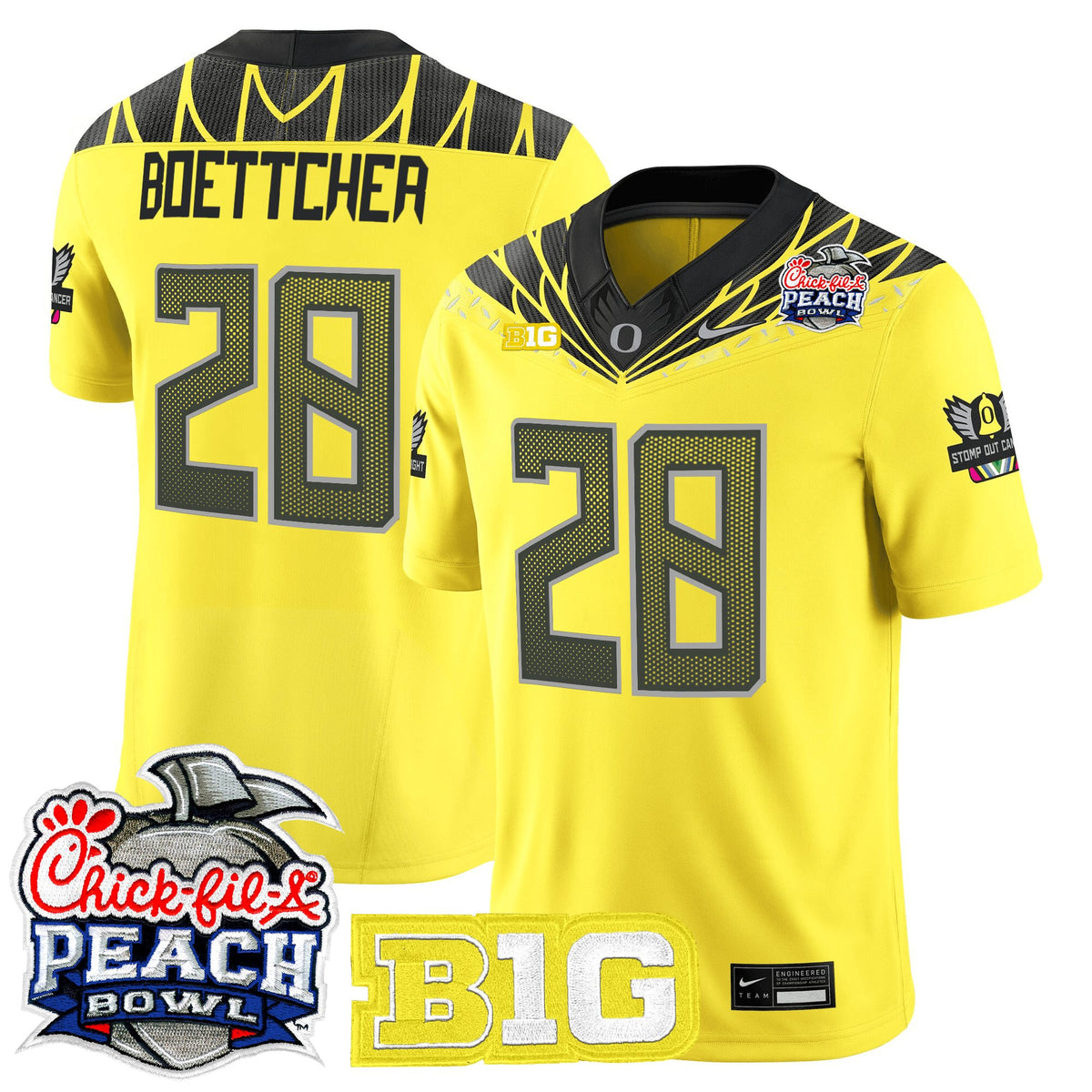 Men's Oregon Ducks 2026 Peach Bowl Vapor Limited Jersey - All Stitched