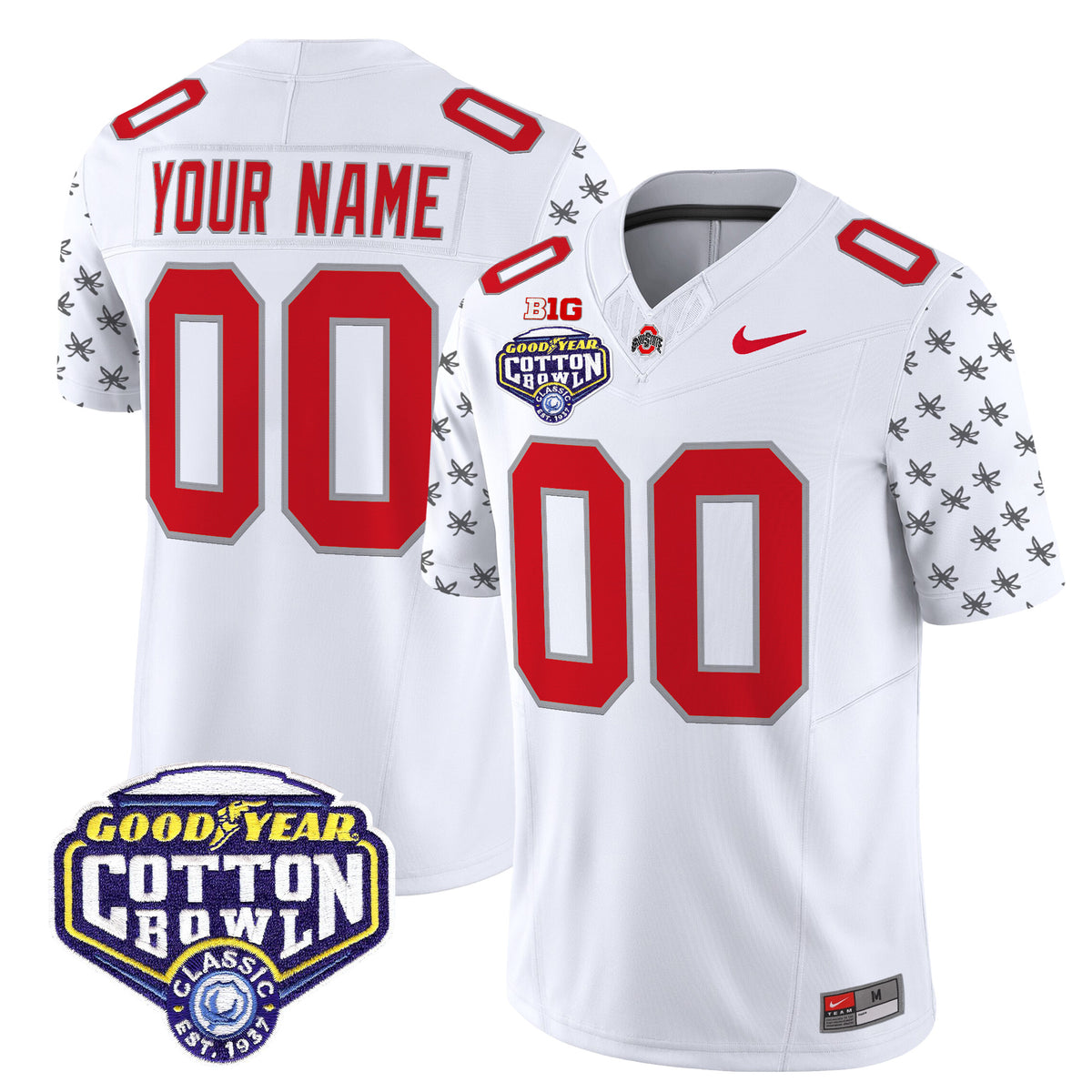 Ohio State Buckeyes 2025 Cotton Bowl Patch Vapor Limited Custom Jersey - All Stitched