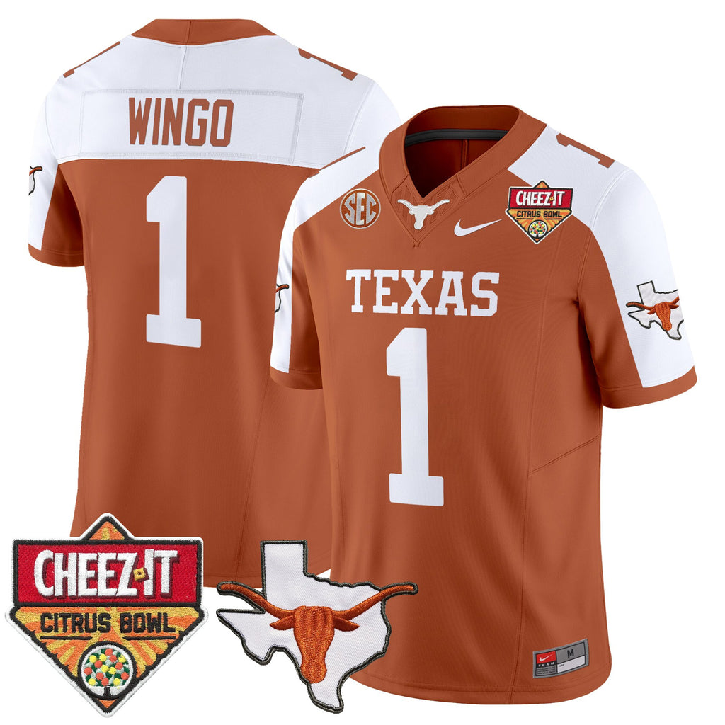 Men's Texas Longhorns 2025 Cheez-It Citrus Bowl Patch Vapor Limited Jersey - All Stitched