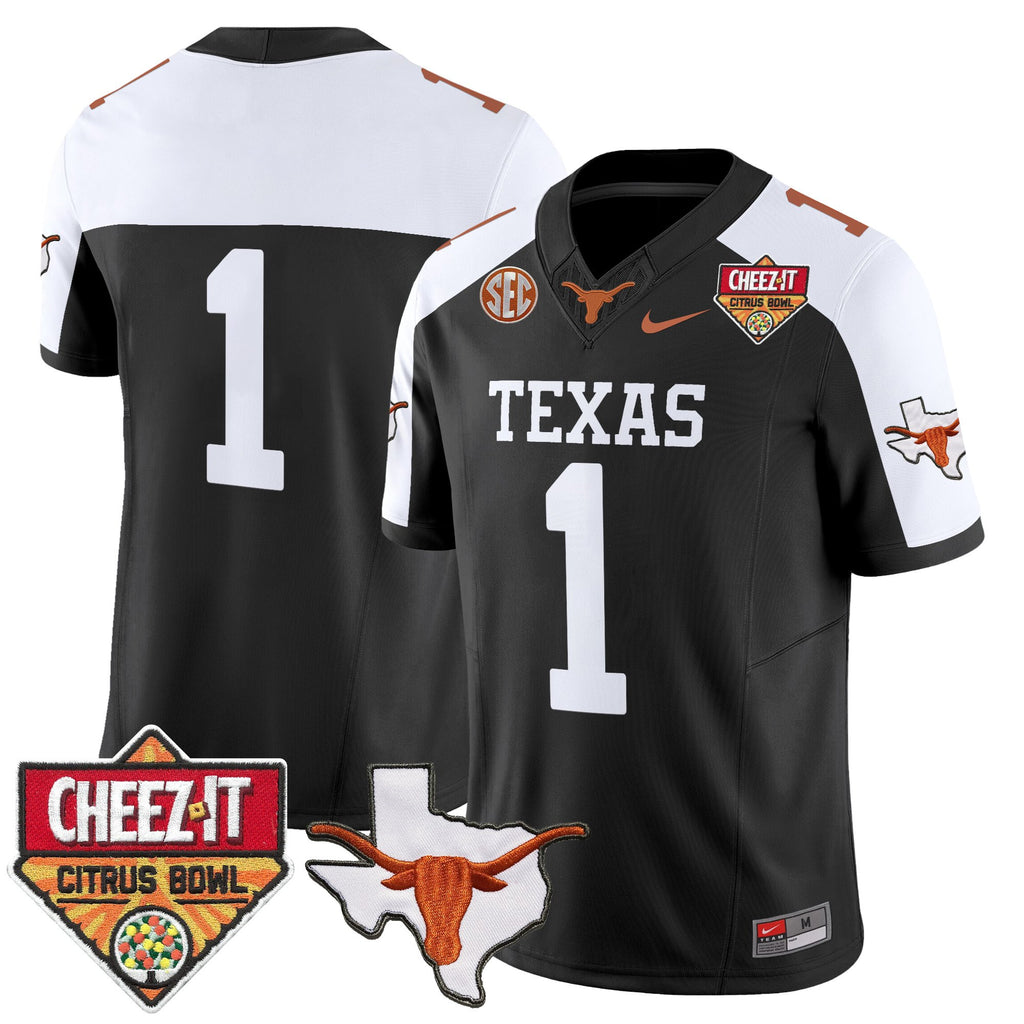 Men's Texas Longhorns 2025 Cheez-It Citrus Bowl Patch Vapor Limited Jersey - All Stitched