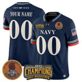 Navy Midshipmen 250th Anniversary Vapor Limited Custom Jersey - 2025 Commander-In-Chief's Trophy Champions Patch - Stitched