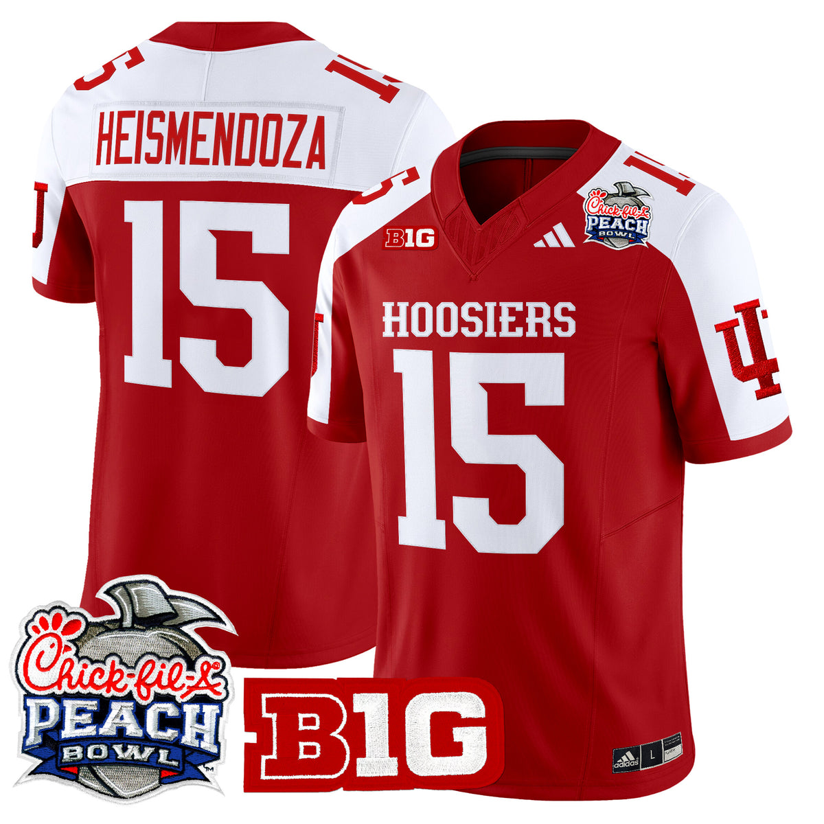 #15 Heismendoza Indiana Hoosiers 2026 Peach Bowl Vapor Limited Jersey - All Stitched