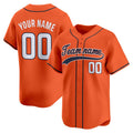Orange Navy - White Custom Baseball Jersey