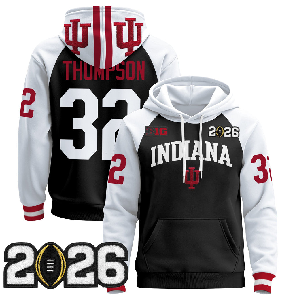 Men's Indiana Hoosiers 2026 CFP Final Patch Premium Pullover Hoodie - All Stitched
