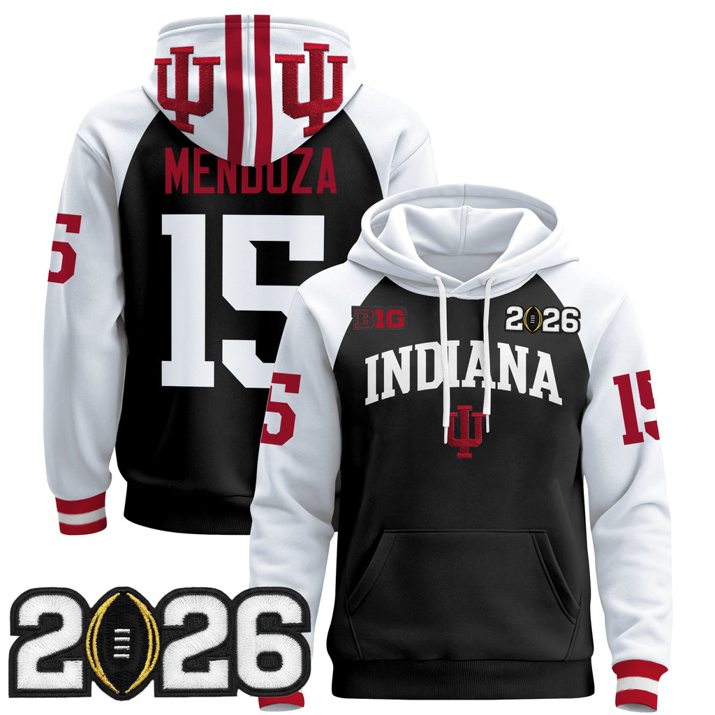 Men's Indiana Hoosiers 2026 CFP Final Patch Premium Pullover Hoodie - All Stitched