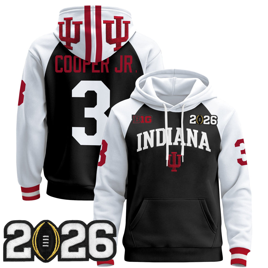 Men's Indiana Hoosiers 2026 CFP Final Patch Premium Pullover Hoodie - All Stitched