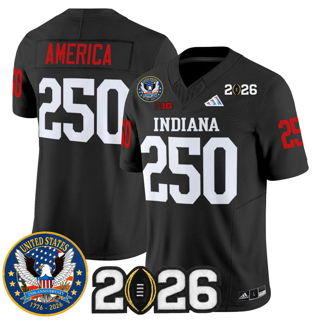 Men's Indiana Hoosiers "United States 250th Anniversary Patch" Vapor Limited Jersey V2 - All Stitched