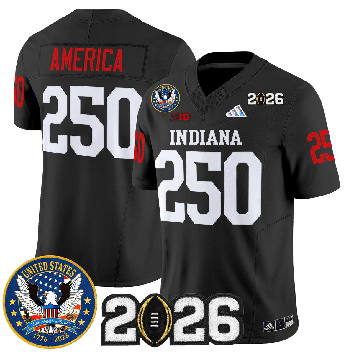 Men's Indiana Hoosiers "United States 250th Anniversary Patch" Vapor Limited Jersey V2 - All Stitched