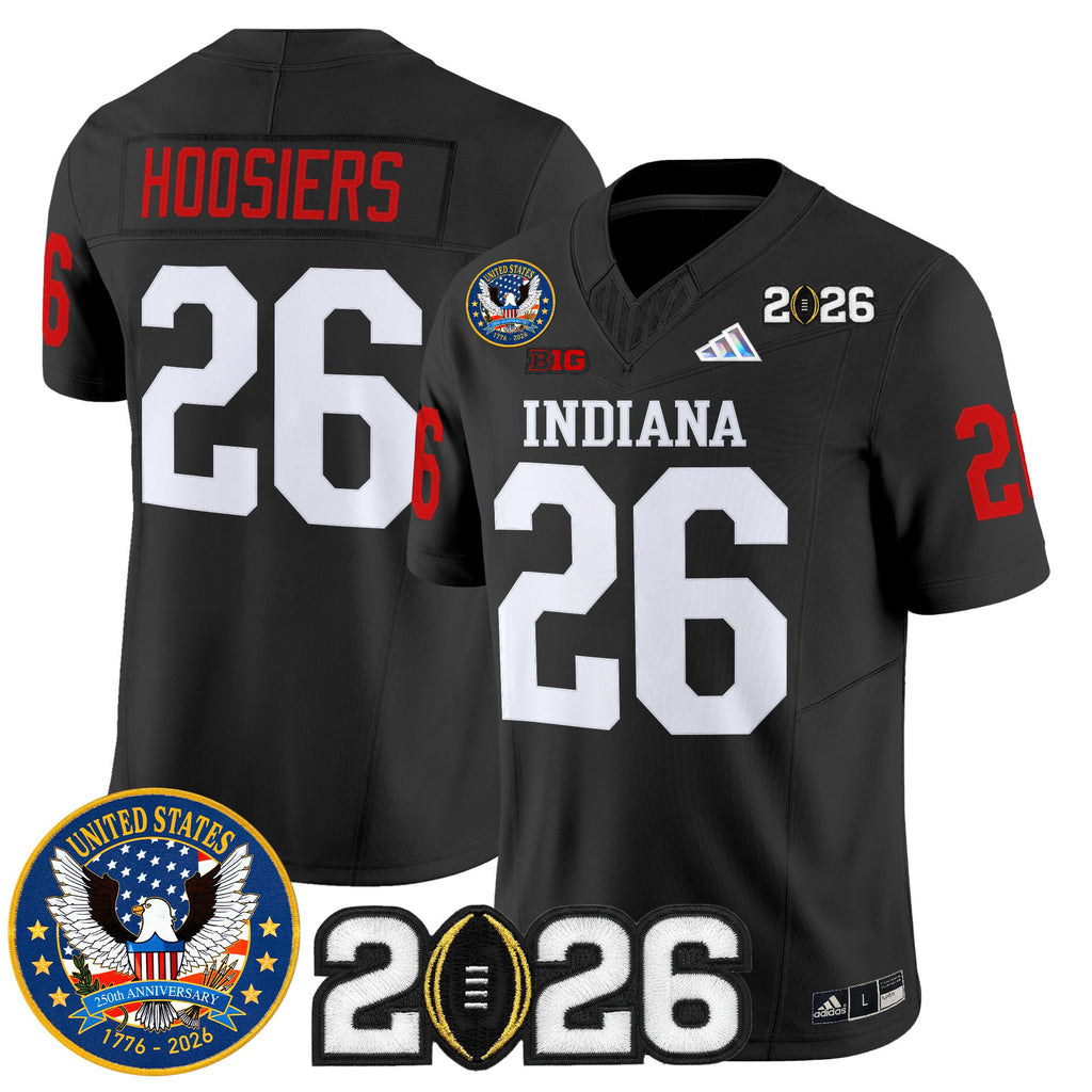 Men's Indiana Hoosiers "United States 250th Anniversary Patch" Vapor Limited Jersey V2 - All Stitched