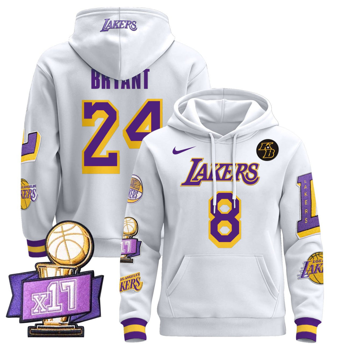 Kobe Bryant Los Angeles Lakers Pullover Hoodie - All Stitched
