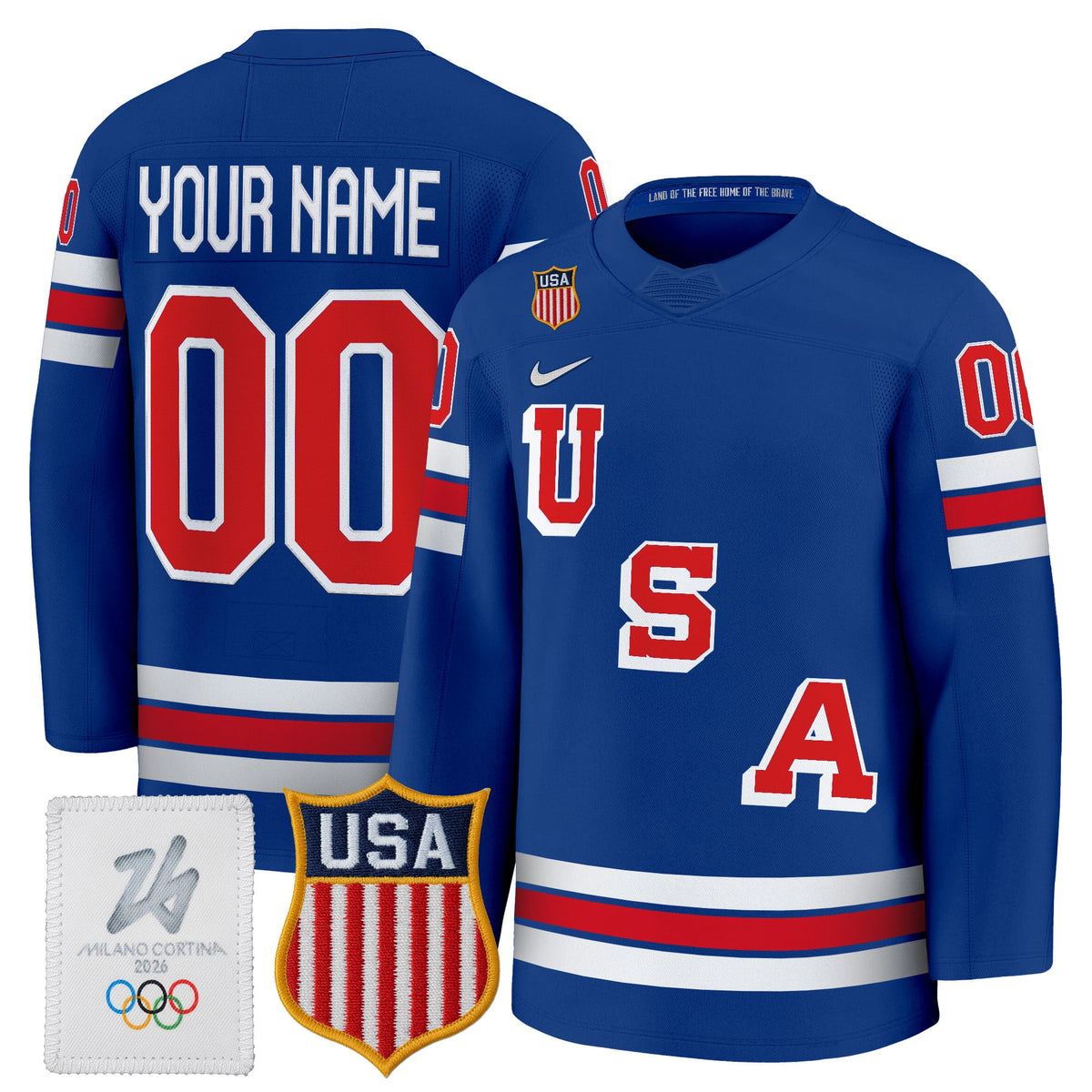 2026 USA Olympic Premium Custom Hockey Jersey - All Stitched