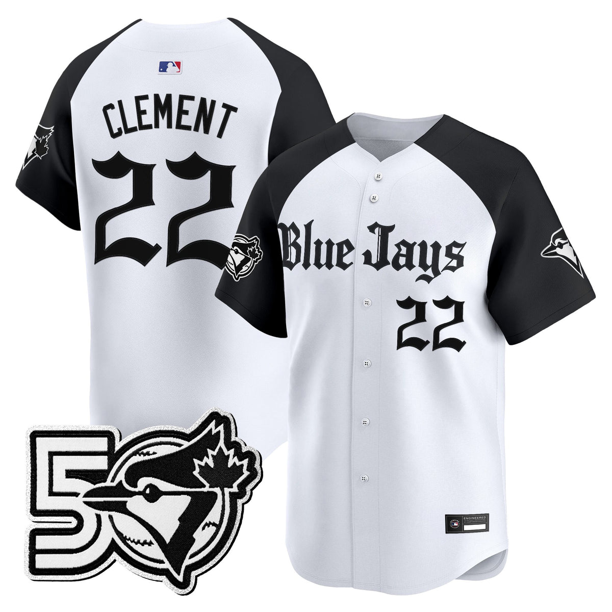 Men's Toronto Blue Jays 50 Seasons Patch Vapor Premier Limited Jersey - Gothic North Edition - All Stitched