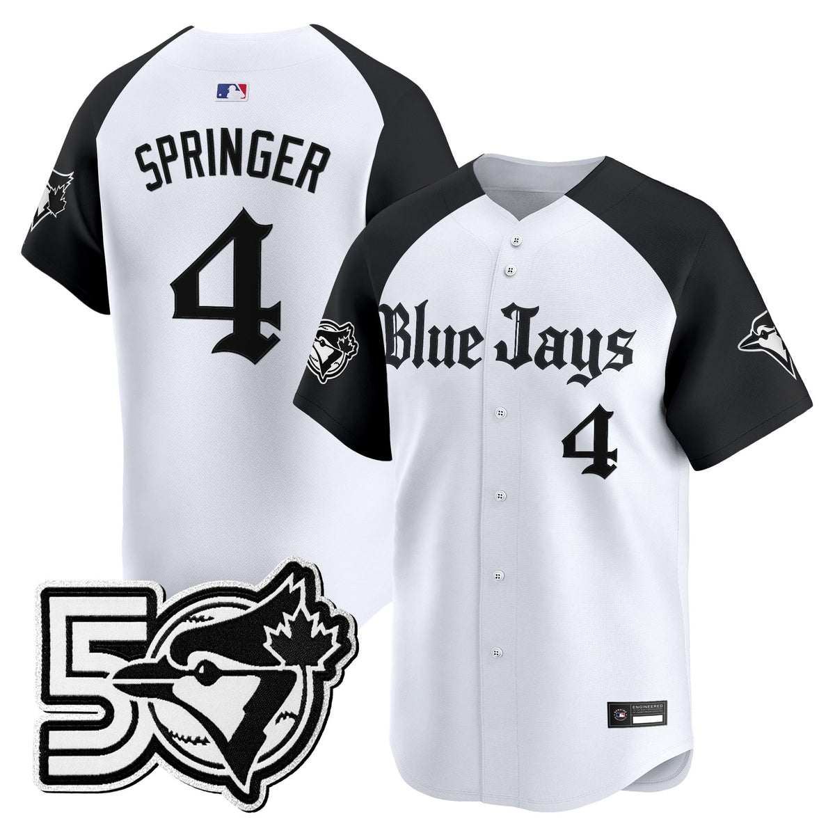 Men's Toronto Blue Jays 50 Seasons Patch Vapor Premier Limited Jersey - Gothic North Edition - All Stitched