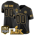 Seattle Seahawks "Super Bowl LX & United States 250th Anniversary Patch" Gold Vapor Limited Custom Jersey - All Stitched