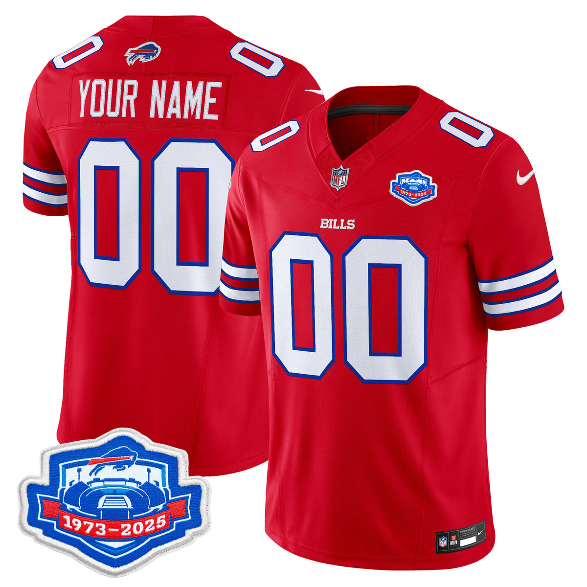 Buffalo Bills 1973 - 2025 Farewell Season Patch Vapor Limited Custom Jersey - All Stitched