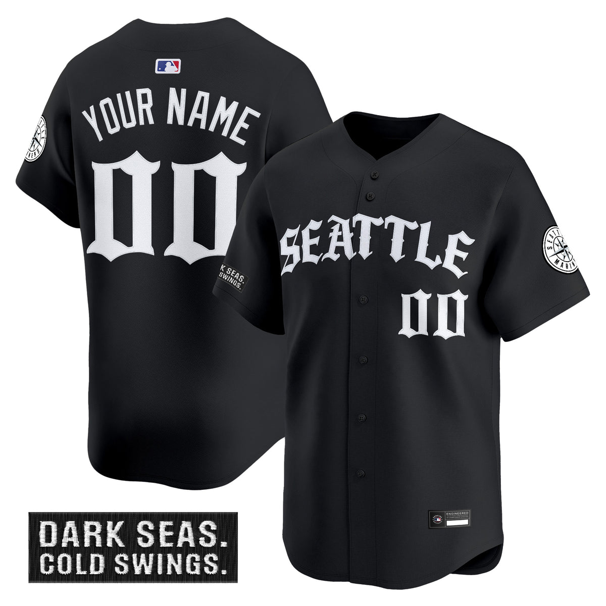 Seattle Mariners 'Old English Edition' Vapor Premier Limited Custom Jersey - All Stitched