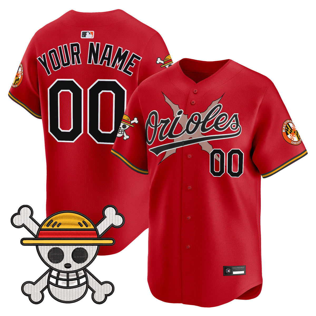 Baltimore Orioles x One Piece Vapor Premier Limited Custom Jersey - Stitched