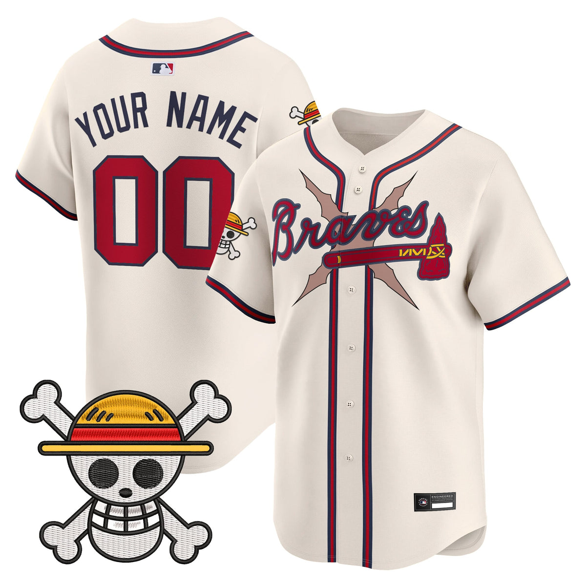 Atlanta Braves x One Piece Vapor Premier Limited Custom Jersey - Stitched