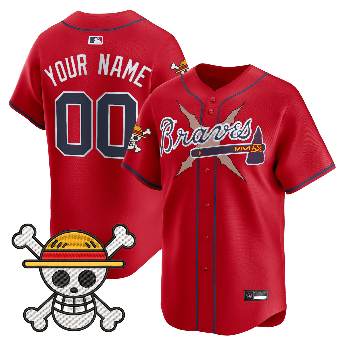 Atlanta Braves x One Piece Vapor Premier Limited Custom Jersey - Stitched