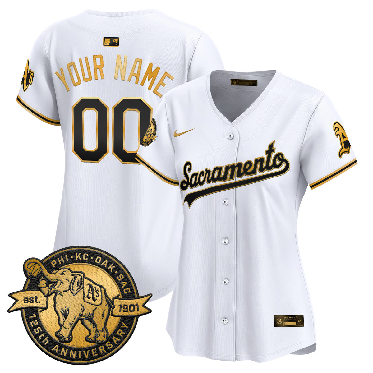 Athletics 'Sacramento Edition' Vapor Premier Limited Custom Jersey - 125th Anniversary Patch - All Stitched