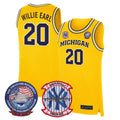 WILLIE EARL Michigan Wolverines Customized Basketball Jersey - All Stitched