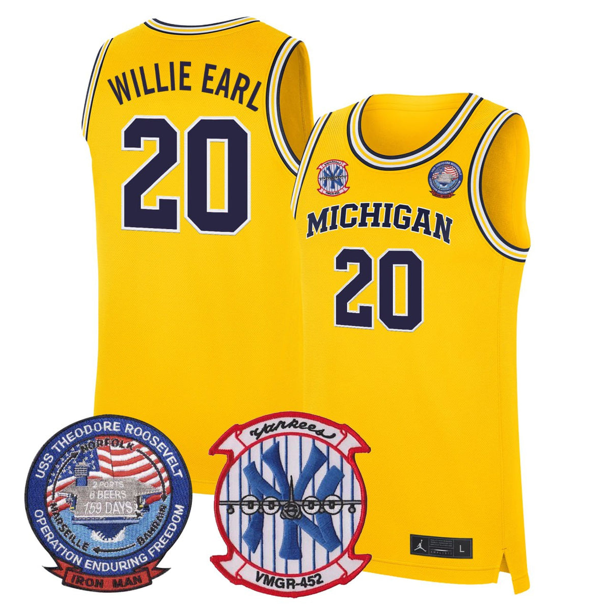 WILLIE EARL Michigan Wolverines Customized Basketball Jersey - All Stitched
