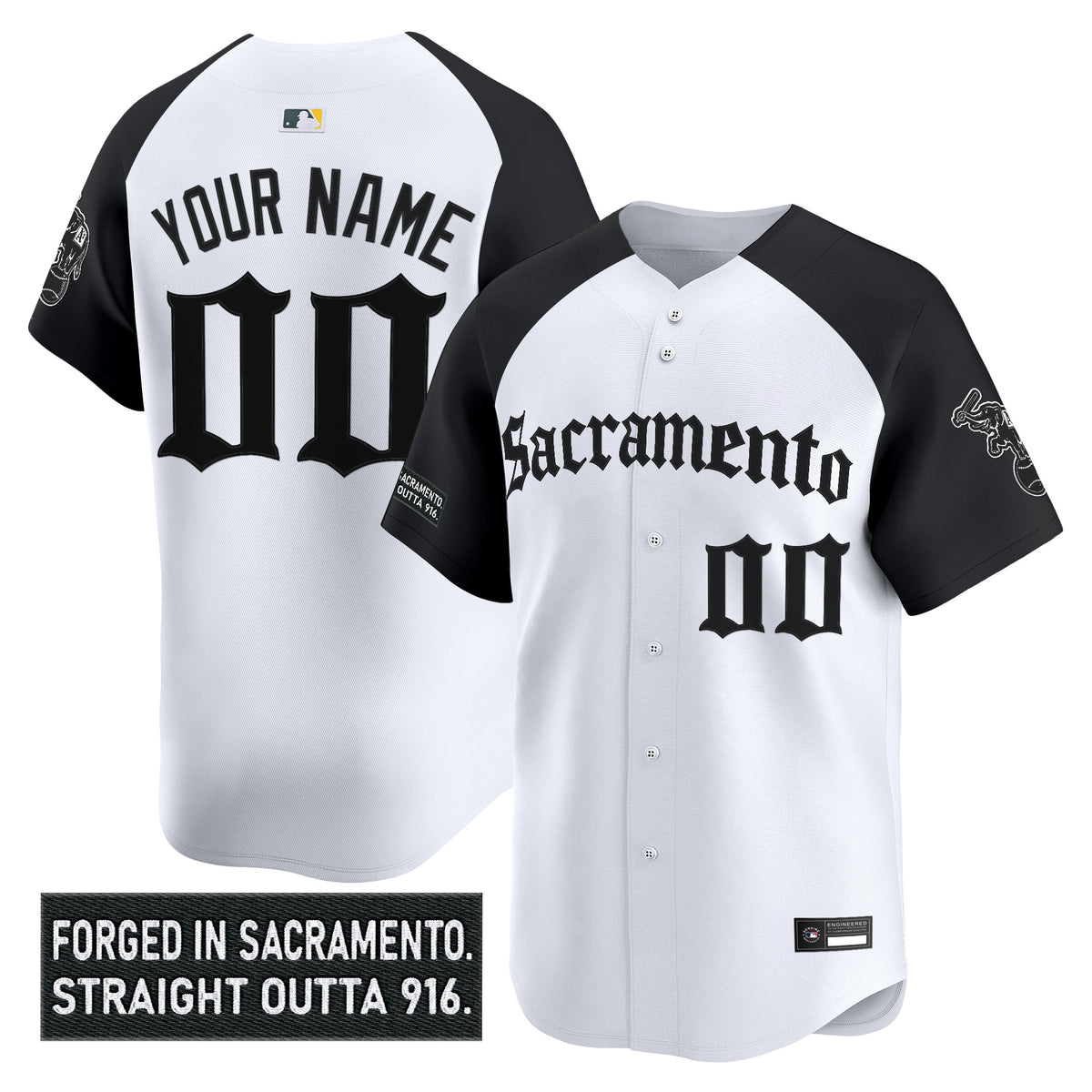 Athletics 'Sacramento Gothic Edition' Vapor Premier Limited Custom Jersey - All Stitched