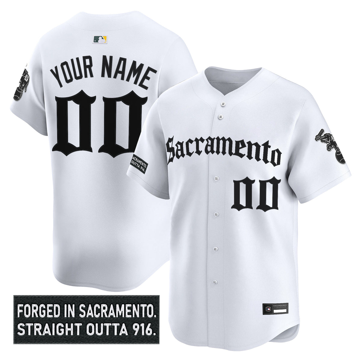 Athletics 'Sacramento Gothic Edition' Vapor Premier Limited Custom Jersey - All Stitched