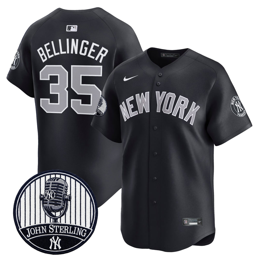 Men's Yankees John Sterling "The Voice of the Yankees" Tribute Patch Vapor Premier Limited Jersey V2 - All Stitched