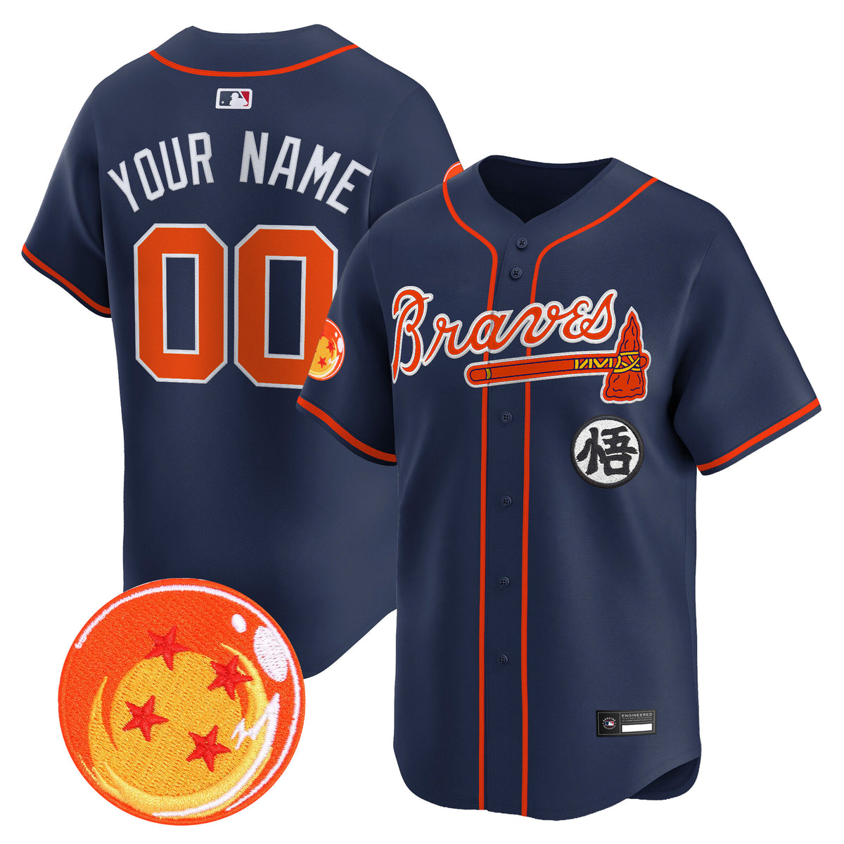 Atlanta Braves x Dragon Ball Vapor Premier Limited Custom Jersey - All Stitched