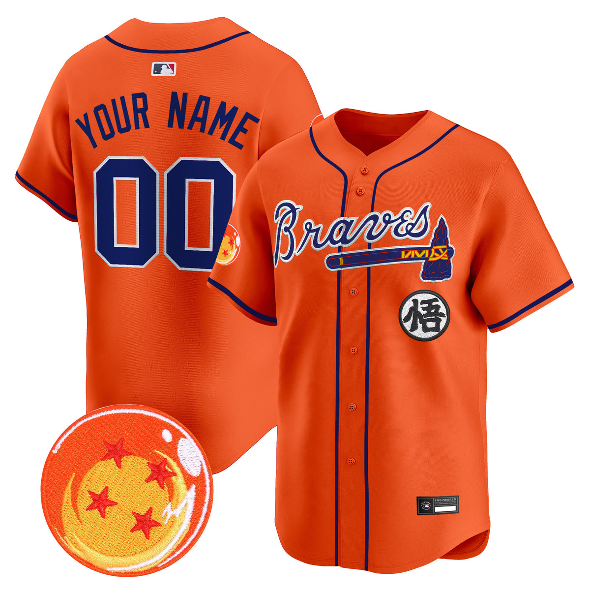 Atlanta Braves x Dragon Ball Vapor Premier Limited Custom Jersey - All Stitched