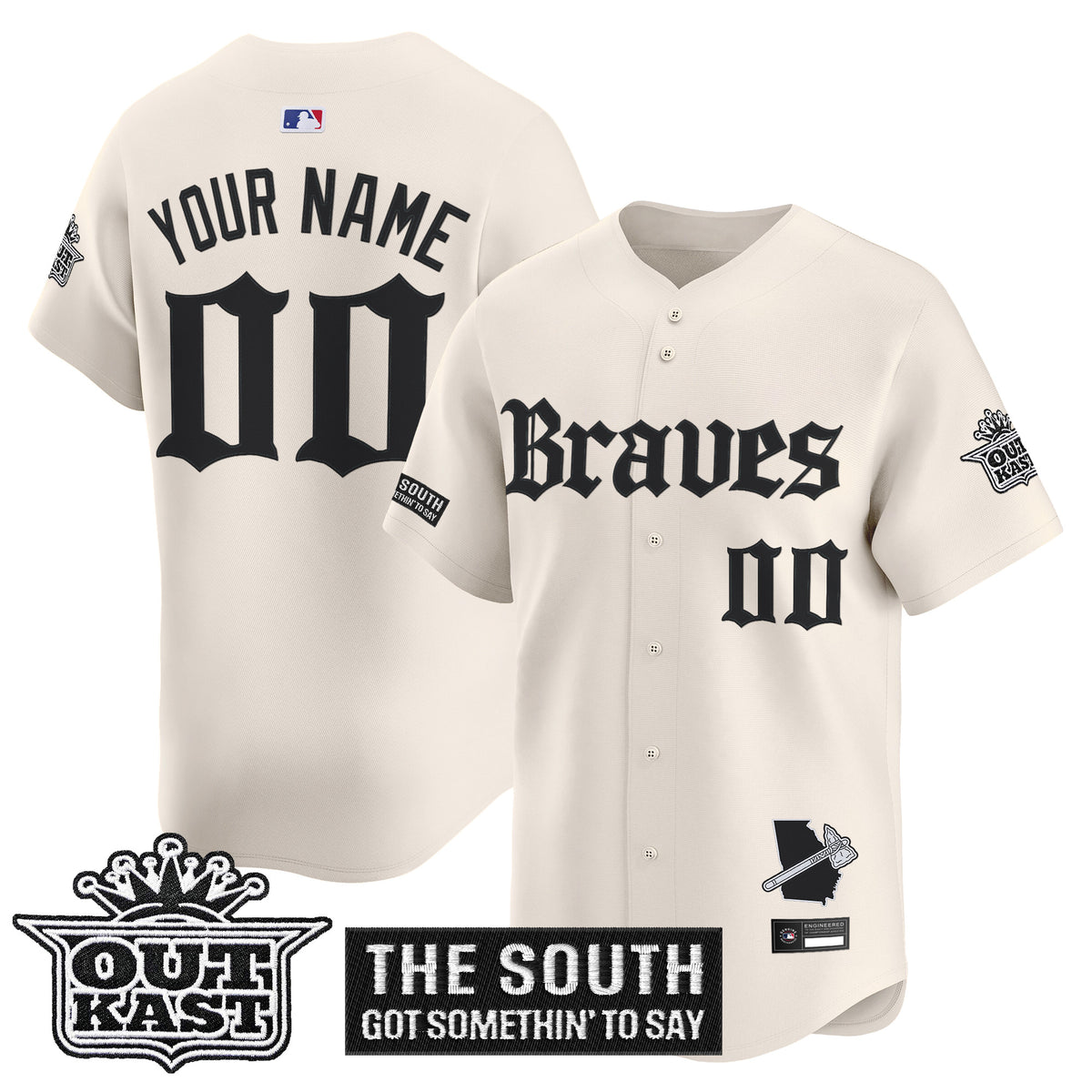 Atlanta Braves 'Gothic South x Outkast Edition' Vapor Premier Limited Custom Jersey V2- All Stitched