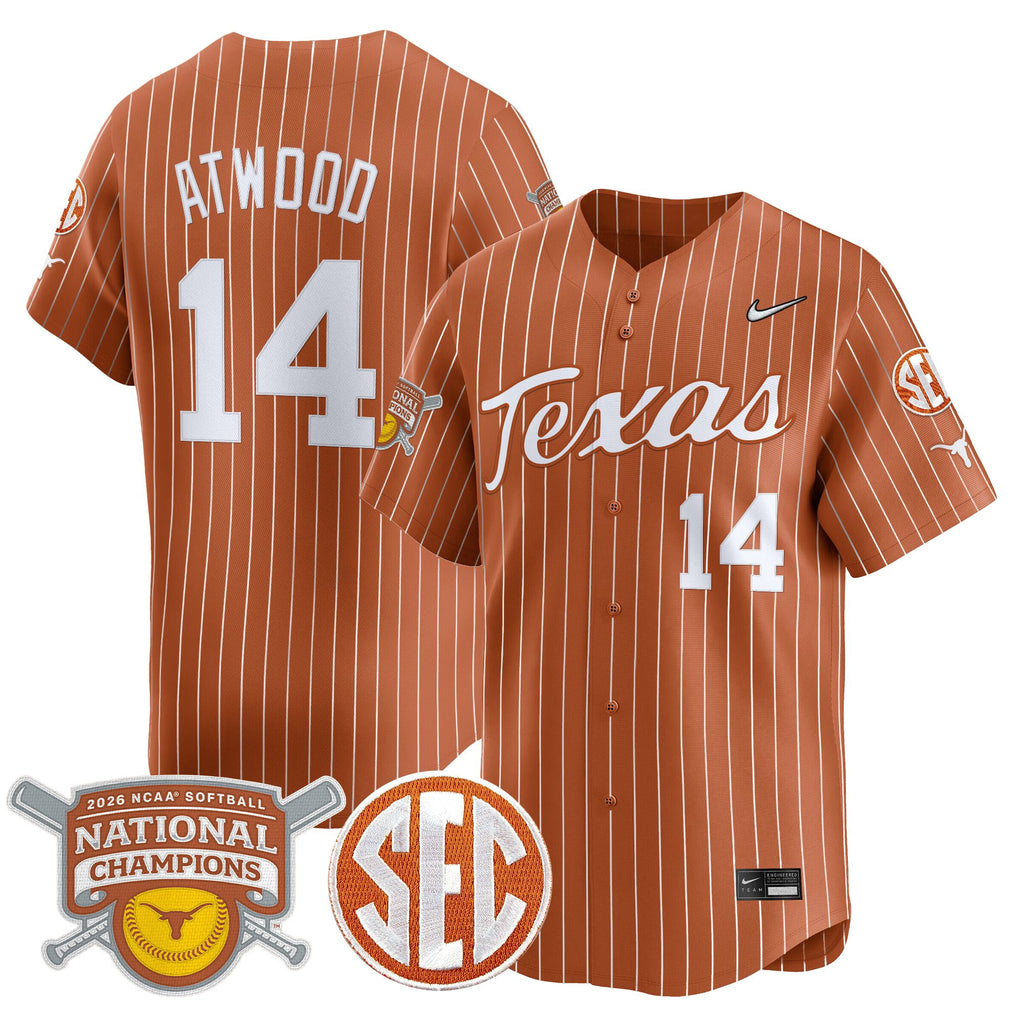 Men's size - Texas Longhorns 2026 Softball National Champions Vapor Premier Limited Jersey - All Stitched